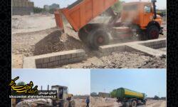 عملیات زیرسازی و تسطیح خیابانهای بلوار شهیدمحمدیزاده