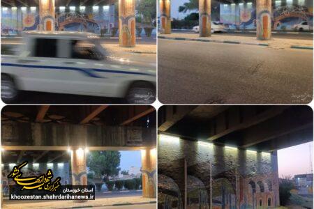 درخشش زیرگذر پل آیت‌الله بهبهانی با نورپردازی جدید